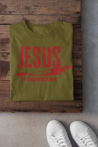 "Saved by Grace" Ladies Tee (OLIVE)